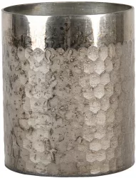 Vaza flori sticla argintie 11x13 cm 