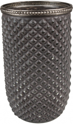 Vaza flori sticla gri 10x17 cm 