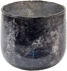 Vaza flori sticla gri 13x12 cm 