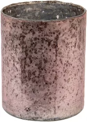 Vaza flori sticla roz 13x15 cm 