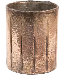Vaza flori sticla roz 13x16 cm 