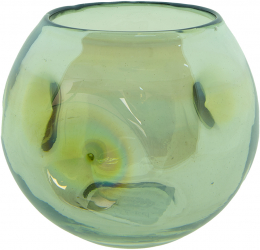 Vaza flori sticla verde 12x12 cm 