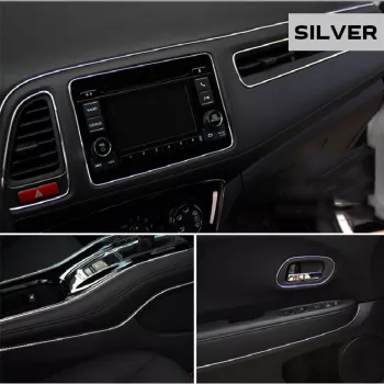 Banda decor interior crom TUNING 5m ARGINTIU 