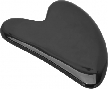 Piatra masaj corporal Gua Sha UBX® ingrijirea pielii si a corpului forma inima 8x5 cm negru 