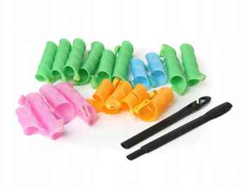 Set 18 bigudiuri Zola® spirala multicolore 15-25 cm