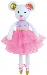 Jucarie plus muzicala Jemini 40 cm Balerina Soricel Alb 