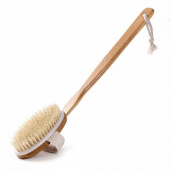 Perie pentru masaj corporal cu maner detasabil UBX lemn 45x6.5 cm maro 