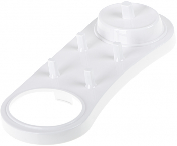 Suport pentru periute de dinti electrice si 4 capete Zola alb din plastic 19x8x4 cm 