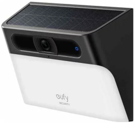 Aplica de perete pentru exterior eufy S120 Solar Wireless Camera 2K AI IP65 cu Reflector Negru 