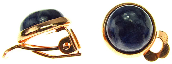 Cercei clips rose sodalit albastru natural cu 10 MM 