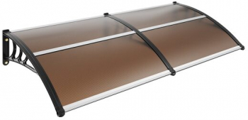 Copertina pentru intrare 965 x 1987 mm policarbonat si aluminiu Maro protectie solara UPF 50
