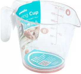 Pahar de masura - 250 ml - plastic - piersic - 14 x 7 7 x 8 8 cm 