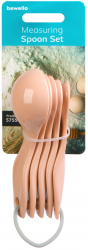 Set linguri de masura - plastic - culoare piersica - in diferite marimi - 5 buc pachet 
