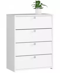 Dulap depozitat incaltaminte pantofar placa laminata 4 sertare alb 60x33x80 cm 