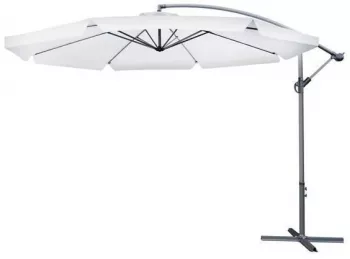 Umbrela gradina/terasa articulatie tip banana alb 300 cm Malatec 