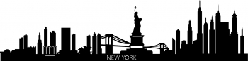 New York imagine 60x15 cm negru decoratiune metalica. 