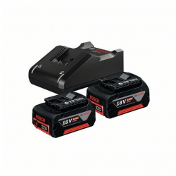 Set 2x acumulator Li-Ion GBA 18V 4.0Ah + incarcator GAL 18V-40 valiza Bosch 