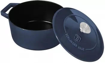 Cratita cu capac 20 cm din fonta emailata aquamarine Berlinger Haus BH 6521 