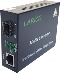 Gigabit media converter with 1000Base-X SFP slot