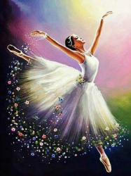 Goblen mozaic cu diamante Zola® 5D model balerina 30x40 cm 