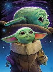 Goblen mozaic cu diamante Zola® model Yoda Star Wars multicolor 5D 30x40 cm 