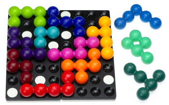 Joc de masa Zola® puzzle inteligent magnetic cu 4 tablite si 12 piese de puzzle colorate 24x24x4.5 cm 