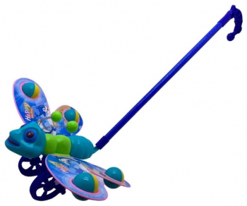 Jucarie de impins fluture cu sunet multicolor 3 ani + 55 cm 