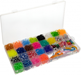 Set de creatie bratari cu 1500 piese Zola® multicolor cutie depozitare 