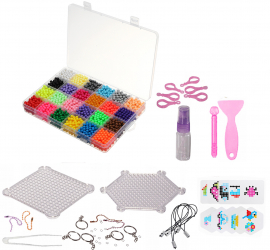 Set margele de creatie Splash Beadys Zola® 2800 bucati planse si matrice aplicator pulverizator accesorii cutie depozitare 
