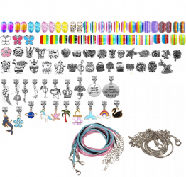 Set pentru creat bratari si lantisoare Zola® 96 charmuri cutie depozitare 