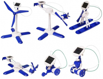 Set solar educativ Zola® pentru copii 6 in 1 21 elemente de constructie varsta recomanda 10 ani+ alb/albastru 