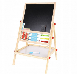 Tabla cu doua fete Zola® tip sevalet cu tavita depozitare numaratoare ceas numere marker creta si burete incluse dimensiune 34x4 