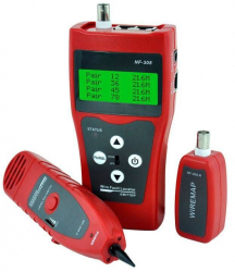 Tester retea multifunctional Braun-Group conectori RJ45/RJ11/BNC/USB afisaj LCD wiremap pentru cabluri de date pe RJ45 si coaxiale pe BNC 
