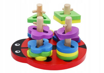 Gargarita interactiva din lemn Zola® forme geometrice 15.5x 18x11.5 cm 