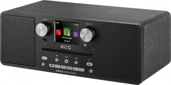 Internet radio ECG B.BOLD 7200 Intero Black FM + DAB stereo 2 × 10 W CD audio si MP3 Bluetooth USB carcasa lemn negru 