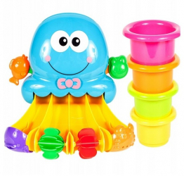 Jucarie de baie Zola caracatita colorata ideala pentru fetite si baietei 18 luni + 