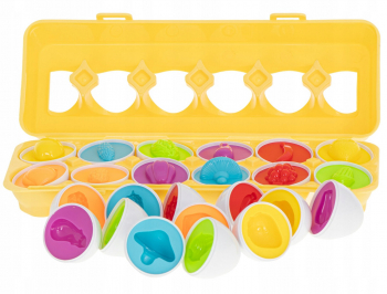 Jucarie interactiva bebelusi Zola® potriveste oua cu fructe si legume 12 bucati Montessori puzzle de recunoastere a culorilor semn 