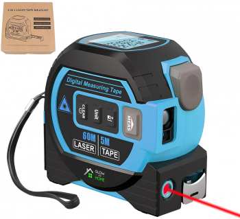 Ruleta Profesionala cu laser 3 in 1 cu afisaj LCD GlowforHome masurare cu banda otel 5M Telemetru laser raza de actiune 60M Afisaj Digit