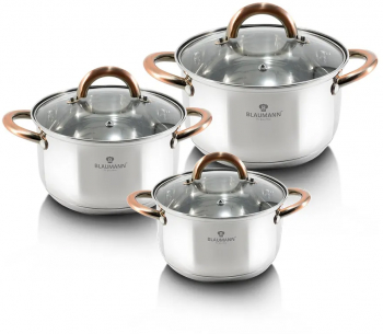 Set oale cu manere otel inoxidabil 6 piese Rose Gold Gourmet Line Blaumann BL 3247 