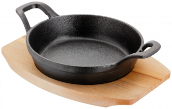 Set servire tapas Judge Sizzle&Serve fonta/lemn 15x6.5 cm negru/maro 
