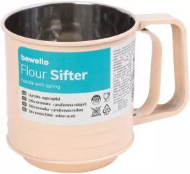 Sita de faina - maner cu arc - culoare piersica - 15 5 x 10 x 13 2 cm 