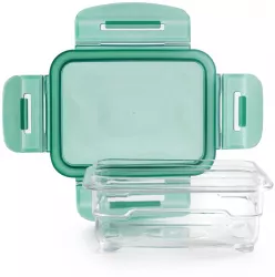 Caserola ermetica pentru alimente Ibili-Tritan plastic dreptunghi transparent/verde 
