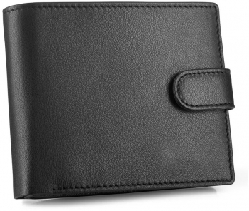 Portofel barbati Negru Orizontal Piele naturala Inchidere cu capsa 9.5x12.5x2 cm Zagatto ZG-N992L-F3