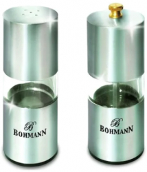 Set condimente Bohmann 2 piese inox/sticla 