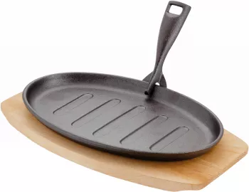 Tava cu suport Judge fonta/lemn 31x18x4 cm negru/maro 