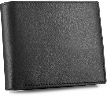 Portofel barbati Negru Orizontal Piele naturala Slim 9.5x12.5x2 cm Zagatto ZG-N992-F3 
