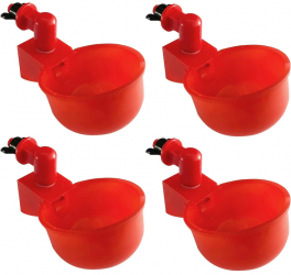 Set 4 adapatoare automate pentru pasari Plastic 10.5 x 6.5 x 4 cm Rosu 