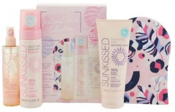 Set autobronzare Sunkissed Natural Glow Collection Gift Set cu spuma autobronzanta Medium 
