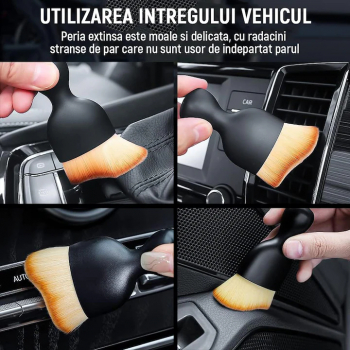 Set 4 perii curatare auto pentru detailing si curatare interior-exterior auto Negru 