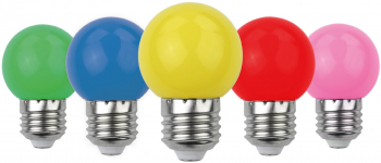 Set 5 becuri colorate pentru decor Avide LED 1W G45 E27 30 lumeni Multicolor 